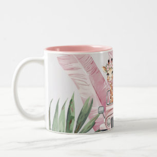 Tasse 2 Couleurs Pink Safari Jungle Aventure fille Baby shower cade