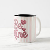 Tasse 2 Couleurs Pink Stripes Be Mine (Devant droit)