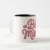 Tasse 2 Couleurs Pink Stripes Be Mine (Devant gauche)