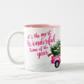 Tasse 2 Couleurs Pink Truck Christmas Adventure (Gauche)
