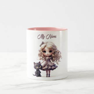 Tasse 2 Couleurs Pink Wonderland : Doll and Cat Imaginaire Cup