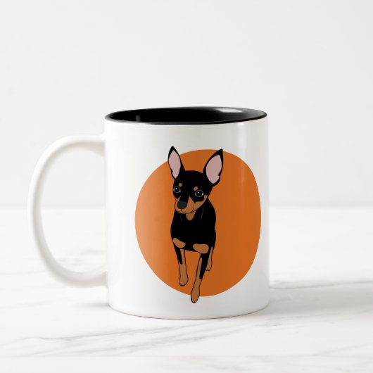 Tasse 2 Couleurs Pinscher Miniature Miniature Pin Noir Pin Chien Mu (Gauche)