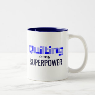 Tasse 2 Couleurs Piquer est la ma superpuissance dans le bleu