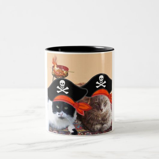 Tasse 2 Couleurs PIRATE CATS, Parlez comme un jour de pirates (Centre)