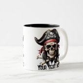 Tasse 2 Couleurs Pirate crâne et os croisés (Devant droit)