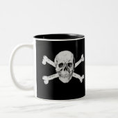 Tasse 2 Couleurs Pirate Crâne et os croisés Musique (Gauche)