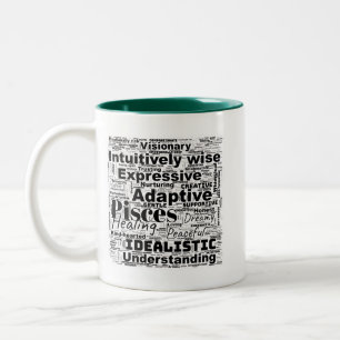 Tasse 2 Couleurs Pisces Mot Cloud Inspiration Zodiaque Deux Tons Mu