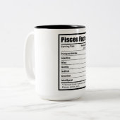 Tasse 2 Couleurs Pisces Nutrition Fiches (Devant gauche)