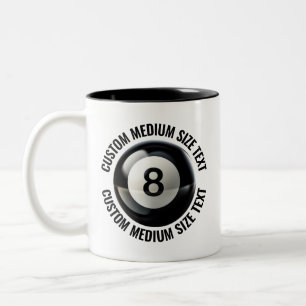 Tasse 2 Couleurs Piscine 8 Ball & Texte Moyen NOIR 325ml Personnali