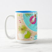 Tasse 2 Couleurs Piscine fille en bikini plage d'été (Gauche)