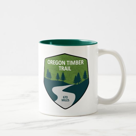 Tasse 2 Couleurs Piste du bois de l'Oregon (Droit)