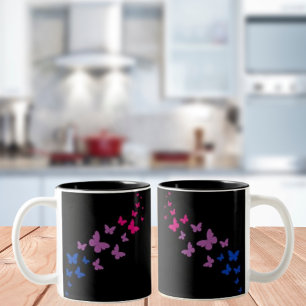 Tasse 2 Couleurs Piste du Papillon de la Fierté Bisexuelle