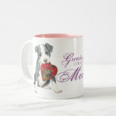 Tasse 2 Couleurs Pit Bull Heart Maman (Devant gauche)
