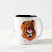 Tasse 2 Couleurs Pitbull Love (Devant droit)
