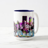 Tasse 2 Couleurs Pittsburgh, Pennsylvanie en graffiti (Devant droit)