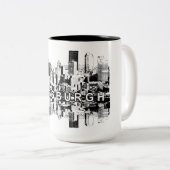 Tasse 2 Couleurs Pittsburgh, skyline de Pennsylvanie en noir (Devant droit)