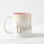 Tasse 2 Couleurs PixDezines Bridesmaid/Faux Gold Confetti (Gauche)