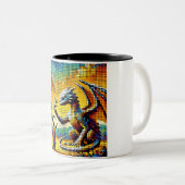 Tasse 2 Couleurs pixelated image of a dragon trainer (Devant droit)