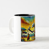 Tasse 2 Couleurs pixelated image of a dragon trainer (Devant gauche)