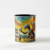Tasse 2 Couleurs pixelated image of a dragon trainer (Centre)