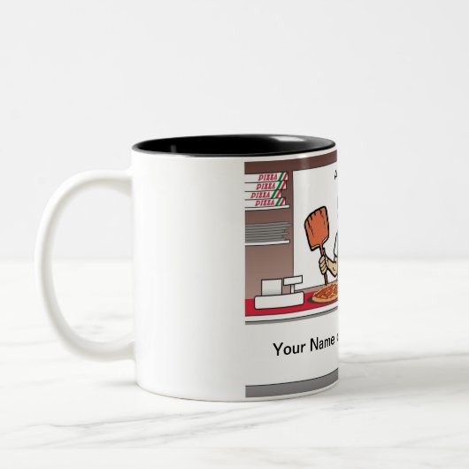 Tasse 2 Couleurs Pizza Maker - Dessin masculin (Gauche)