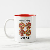 Tasse 2 Couleurs Pizza pepperoni manifeste (Gauche)