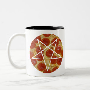 Tasse 2 Couleurs pizza pepperoni pentagram
