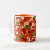 Tasse 2 Couleurs Pizza Toppings amusant (Devant gauche)
