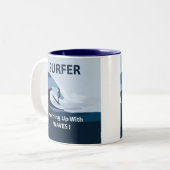 Tasse 2 Couleurs Plage de surfeur Surfing (Devant gauche)
