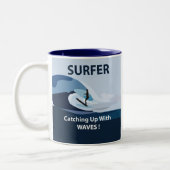 Tasse 2 Couleurs Plage de surfeur Surfing (Gauche)