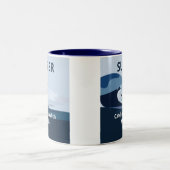 Tasse 2 Couleurs Plage de surfeur Surfing (Centre)