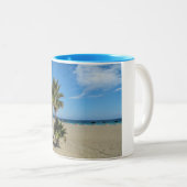 Tasse 2 Couleurs Plage et palmiers (Devant droit)