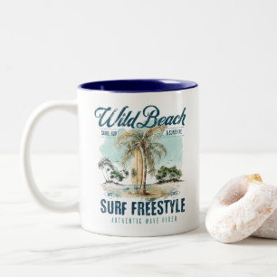 Tasse 2 Couleurs Plage Sauvage – Surf Freestyle Rétro Plage