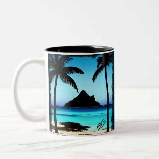 Tasse 2 Couleurs Plage Tout Simplement Enspiré Papa Calm (Gauche)
