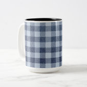 Tasse 2 Couleurs Plaid bleu (Devant gauche)