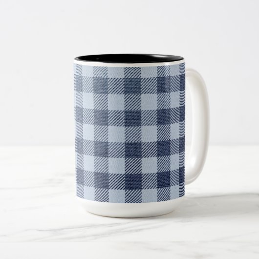 Tasse 2 Couleurs Plaid bleu (Devant droit)