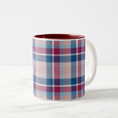 Tasse 2 Couleurs Plaid classique rouge et bleu (Devant droit)