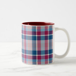Tasse 2 Couleurs Plaid classique rouge et bleu