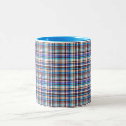 Tasse 2 Couleurs Plaid Fabric Checkered Print Pattern-57688 (Centre)