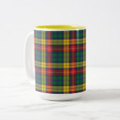 Tasse 2 Couleurs Plaid Green Red Buchanan Tartan (Devant gauche)
