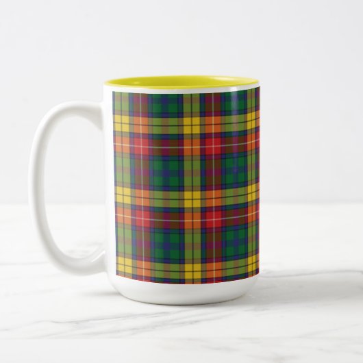 Tasse 2 Couleurs Plaid Green Red Buchanan Tartan (Gauche)