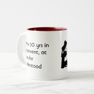 Tasse 2 Couleurs Plaisanterie de nonne - nettoyez l'humour,