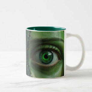 Tasse 2 Couleurs Plaisir Cyber-Oeil Vert