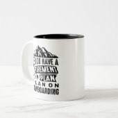 Tasse 2 Couleurs Plan de retraite Snowboard (Devant gauche)
