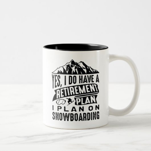 Tasse 2 Couleurs Plan de retraite Snowboard (Droit)