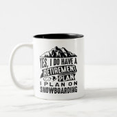 Tasse 2 Couleurs Plan de retraite Snowboard (Gauche)