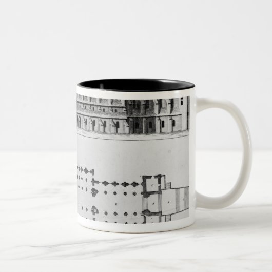 Tasse 2 Couleurs Plan et altitude d'abbaye de Cluny (Droit)