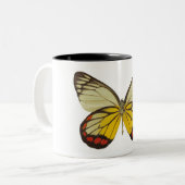 Tasse 2 Couleurs Plan rapproché d'un papillon 3 (Devant gauche)