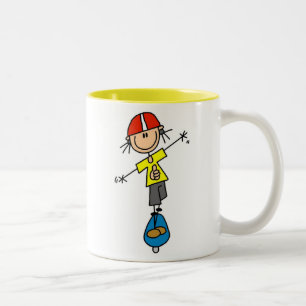 Tasse 2 Couleurs Planche à roulettes Stick Figure