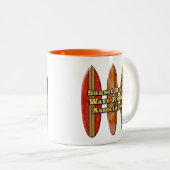 Tasse 2 Couleurs Planches de surf Wave Riders Sunset Beach Hawaïenn (Devant droit)